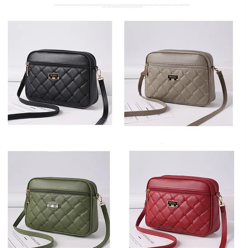 2024 Women's One Shoulder Small Square Handbag New Cross Border Foreign Trade Lingge PU Crossbody Versatile Small Messenger Bag 2024 Women's One Shoulder Small Square Handbag New Cross Border Foreign Trade Lingge PU Crossbody Versatile Small Messenger Bag