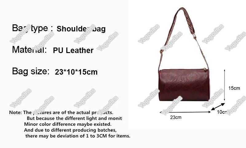 High Quality PU Leather, Wide Shoulder Strap Shoulder Bag ,Women Vintage Ladies Small Handbag ,Pillow Messenger Crossbody Bag