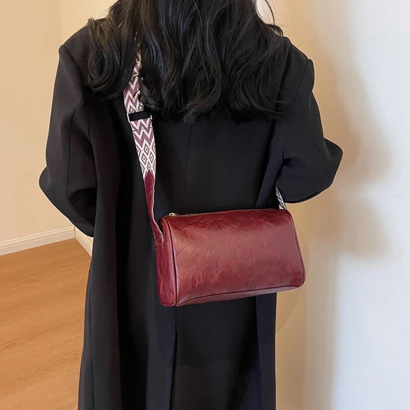 Vintage PU Leather Women Small Handbag and Purse Fashion Boston Pillow Crossbody Bag Luxury Design Female Designer Shoulder Bag Vintage PU Leather Women Small Handbag and Purse Fashion Boston Pillow Crossbody Bag Luxury Design Female Designer Shoulder Bag