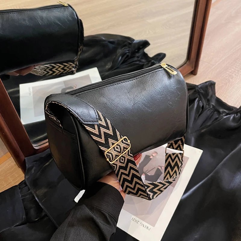 Vintage PU Leather Women Small Handbag and Purse Fashion Boston Pillow Crossbody Bag Luxury Design Female Designer Shoulder Bag Vintage PU Leather Women Small Handbag and Purse Fashion Boston Pillow Crossbody Bag Luxury Design Female Designer Shoulder Bag