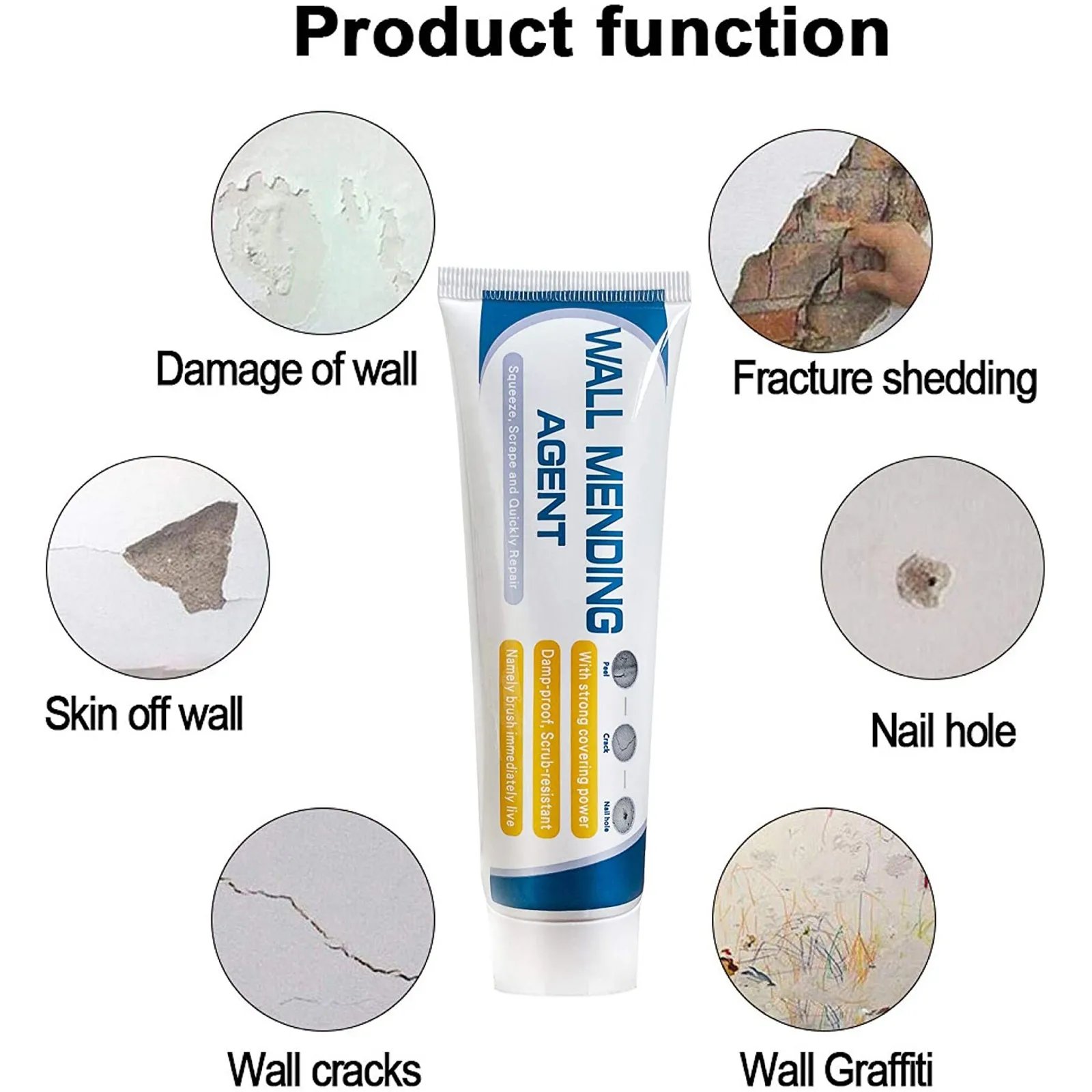 NEW Wall Mending Agent 100g Wall Repair Cream With Scraper Paint Valid Mouldproof Quick-Drying Patch Restore