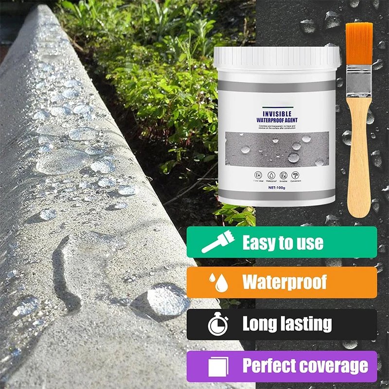Waterproof Coating Sealant Agent Invisible Paste Glue With Brush Repair Home Roof Transparent Bathroom Antileak Glue 300g/900g