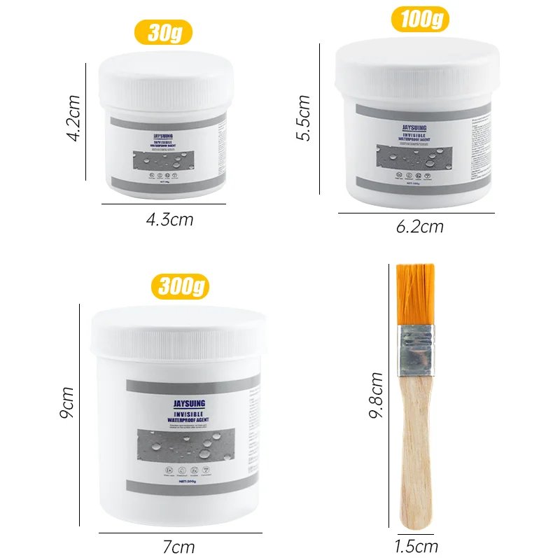 30/100/300g Waterproof Coating Sealant Agent With brush Transparent Invisible Paste Glue  Adhesive Repair Home Roof Bathroom