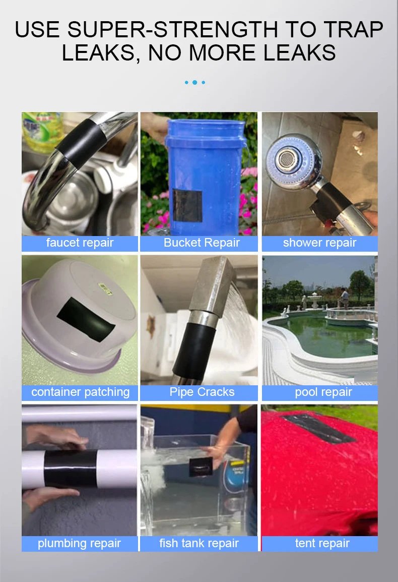 Super Strong Fiber Waterproof Tape Swimming Pool Stop Leaks Seal Repair Tape Performance Self Fix Pipes Patch Adhesive Sealers