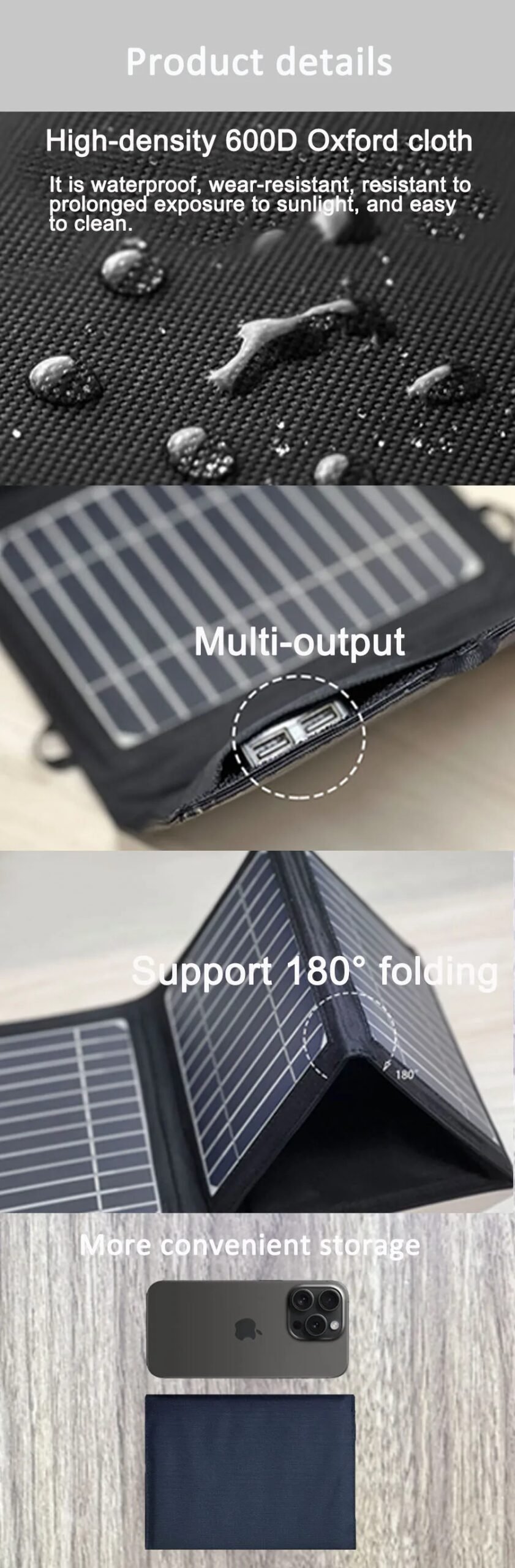 Portable Solar Panel 30W High Power High Quality Waterproof Foldable Outdoor Cells Battery Charger for Mobile Phone Travel