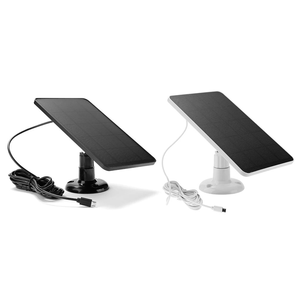 10W 5V Solar Panel Micro USB+Type-C 2in1 Outdoor Solar Cells Charger Solar Panels for Security Camera/Small Home Light System