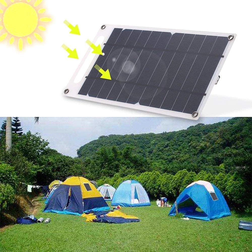 10W Solar Panel USB Waterproof Outdoor Hike Camping Portable Cells Battery Solar Charger Plate for Mobile Phone Power Bank