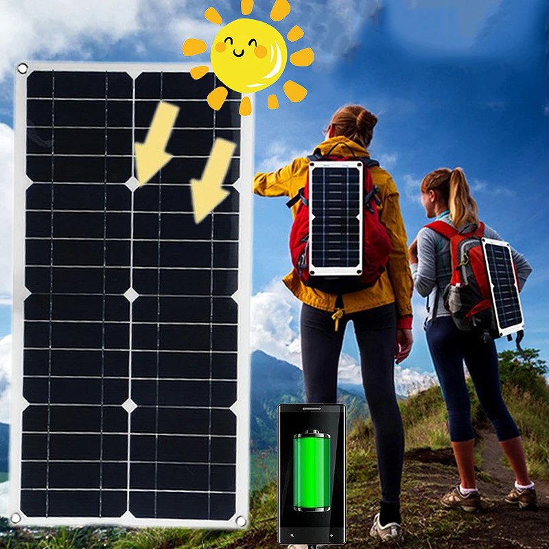 10W Solar Panel USB Waterproof Outdoor Hike Camping Portable Cells Battery Solar Charger Plate for Mobile Phone Power Bank