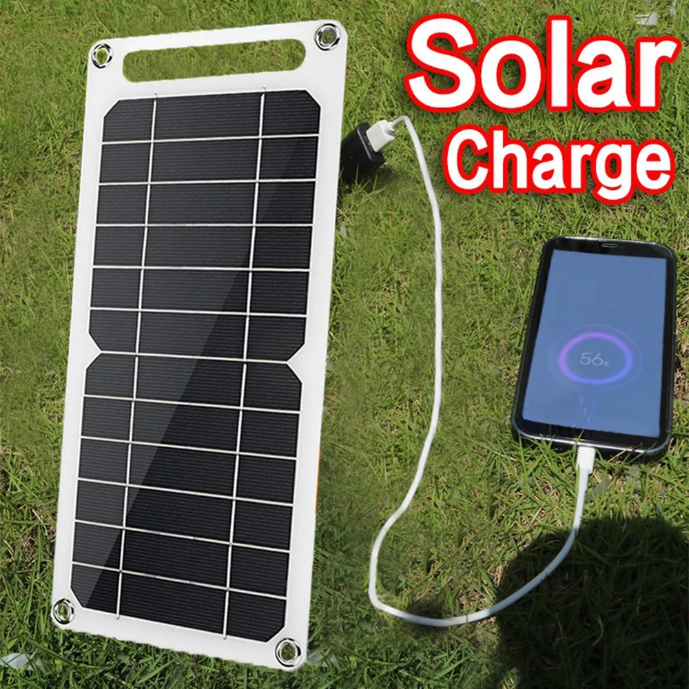 10W Solar Panel USB Waterproof Outdoor Hike Camping Portable Cells Battery Solar Charger Plate for Mobile Phone Power Bank