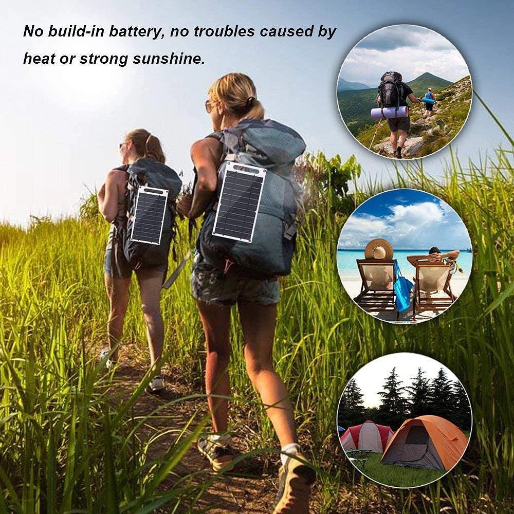 10W Solar Panel USB Waterproof Outdoor Hike Camping Portable Cells Battery Solar Charger Plate for Mobile Phone Power Bank