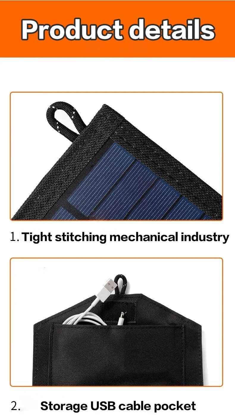 800W Foldable Solar Panel Portable 6-fold  Solar Panels Charger USB 5V DC Full Time Power Solar Panel Mobile Power Supply