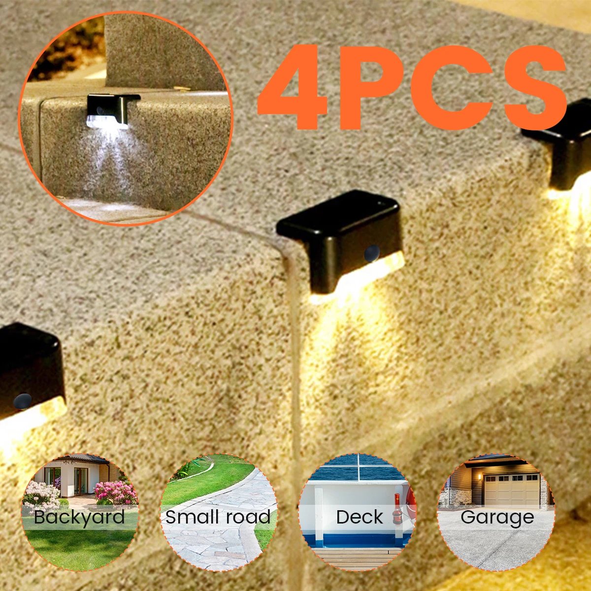 4/8/12/16pcs Solar LED Lights Outdoor Garden Light Deck Lamp Solar Stairs Light Waterproof Solar Step Lamp Patio Garden Decor