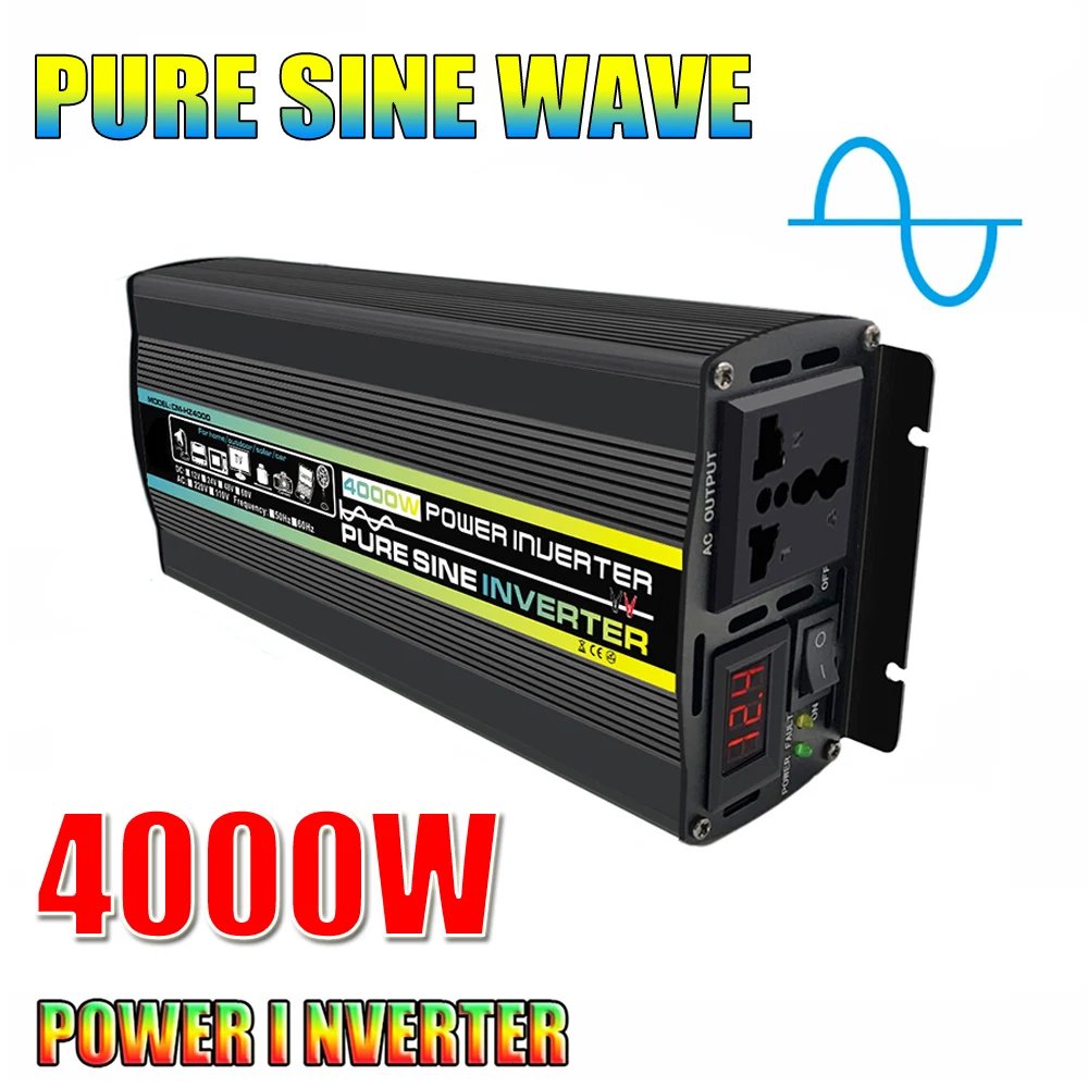 Pure Sine Wave Inverter 12V/24V/48V/60V To AC 110V 220V 8000/6000/4000/3000W Voltage Transformer Power Converter Solar Inverter