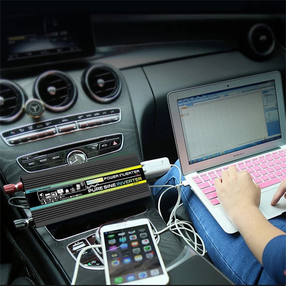 Pure Sine Wave Inverter 12V/24V/48V/60V To AC 110V 220V 8000/6000/4000/3000W Voltage Transformer Power Converter Solar Inverter