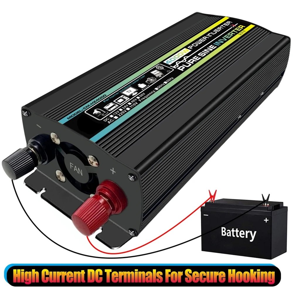 Pure Sine Wave Inverter 12V/24V/48V/60V To AC 110V 220V 8000/6000/4000/3000W Voltage Transformer Power Converter Solar Inverter