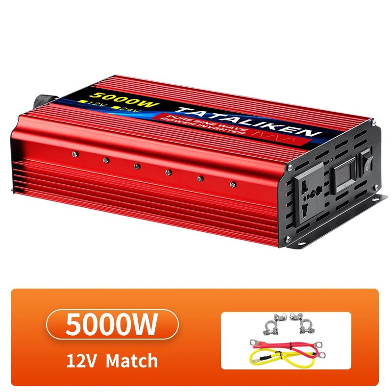 Inverter Pure Sine Wave DC12V/24V To AC 220V Voltage 7000W/8000W 50/60HZ Power Converter Solar Car Transformer With LED Display Inverter Pure Sine Wave DC12V/24V To AC 220V Voltage 7000W/8000W 50/60HZ Power Converter Solar Car Transformer With LED Display