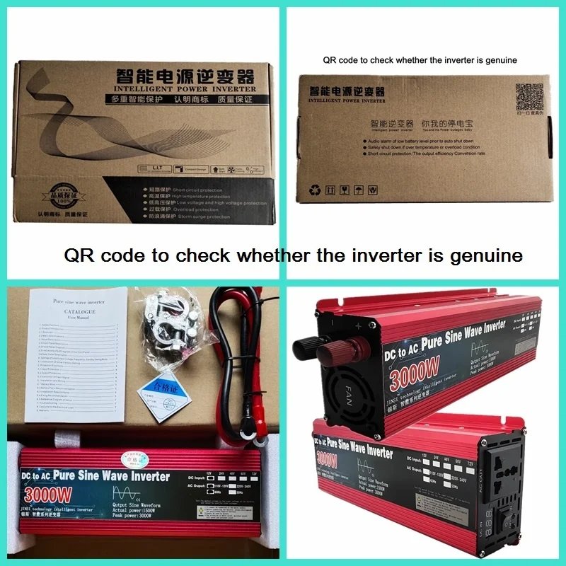 Pure Sine Wave Inverter DC 12v/24v To AC 110V/220V 1000W 1600W 2000W 3000W Portable Power Bank Converter Solar Inverter Pure Sine Wave Inverter DC 12v/24v To AC 110V/220V 1000W 1600W 2000W 3000W Portable Power Bank Converter Solar Inverter