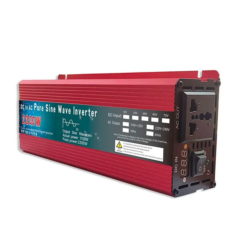 Pure Sine Wave Inverter DC 12v/24v To AC 110V/220V 1000W 1600W 2000W 3000W Portable Power Bank Converter Solar Inverter Pure Sine Wave Inverter DC 12v/24v To AC 110V/220V 1000W 1600W 2000W 3000W Portable Power Bank Converter Solar Inverter