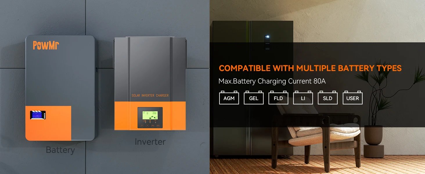 Hybrid Solar Inverter 12V 24V 3KW 2KW 1.5KW MPPT 80A 220v 230V Converter for Battery Lithium Lead-Acid Pure Sine Wave