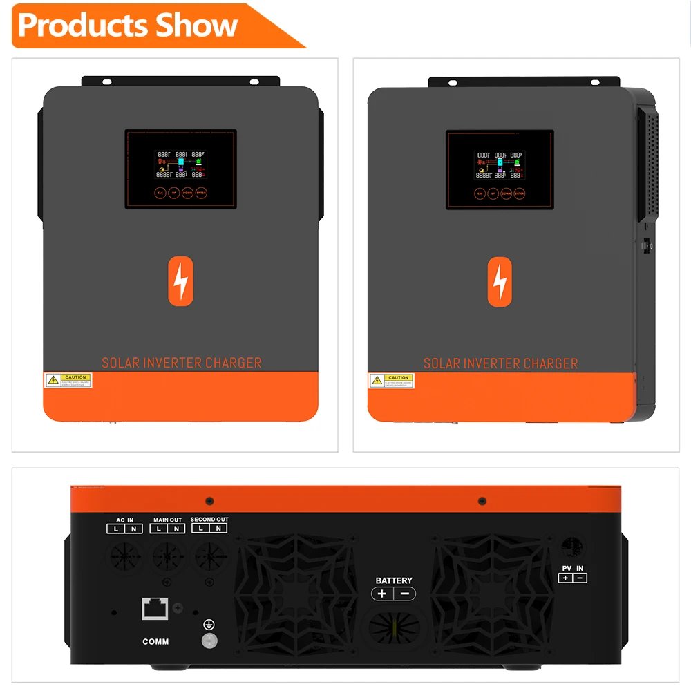 6.2KW 4.2KW MPPT Solar Inverter With 120A Solar Charge Controller All in One 230V Dual AC Output PV 60~500VDC Support WIFI