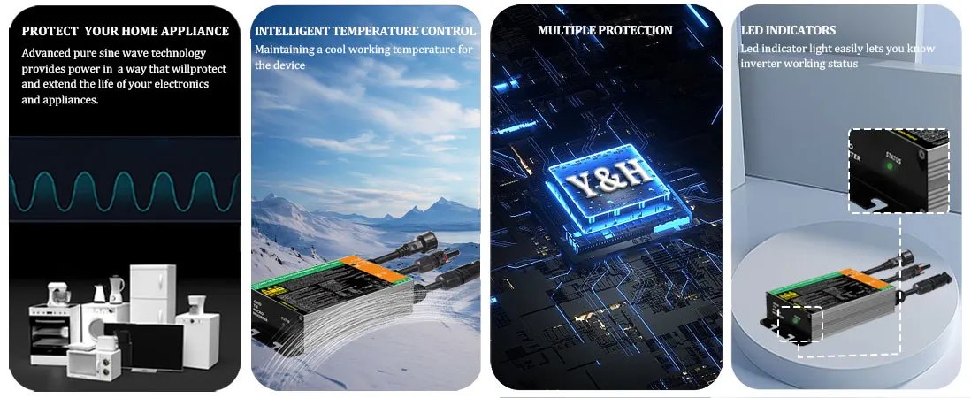 700W 600W 500W 350W 300W Solar Grid Tie Micro Inverter MPPT Input DC26V-46V PV Output AC110V-240V Home Solar On Grid System 700W 600W 500W 350W 300W Solar Grid Tie Micro Inverter MPPT Input DC26V-46V PV Output AC110V-240V Home Solar On Grid System