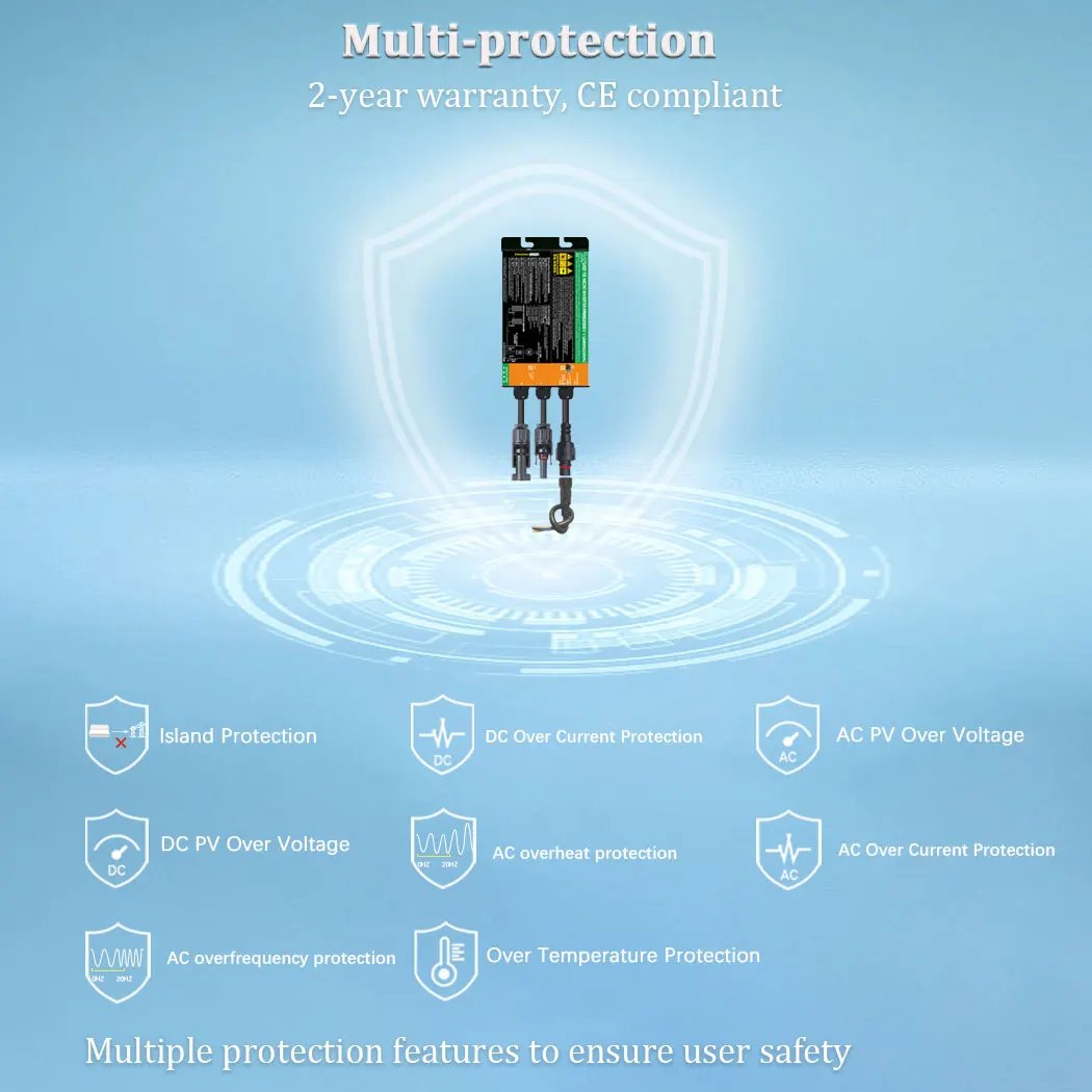 700W 600W 500W 350W 300W Solar Grid Tie Micro Inverter MPPT Input DC26V-46V PV Output AC110V-240V Home Solar On Grid System 700W 600W 500W 350W 300W Solar Grid Tie Micro Inverter MPPT Input DC26V-46V PV Output AC110V-240V Home Solar On Grid System