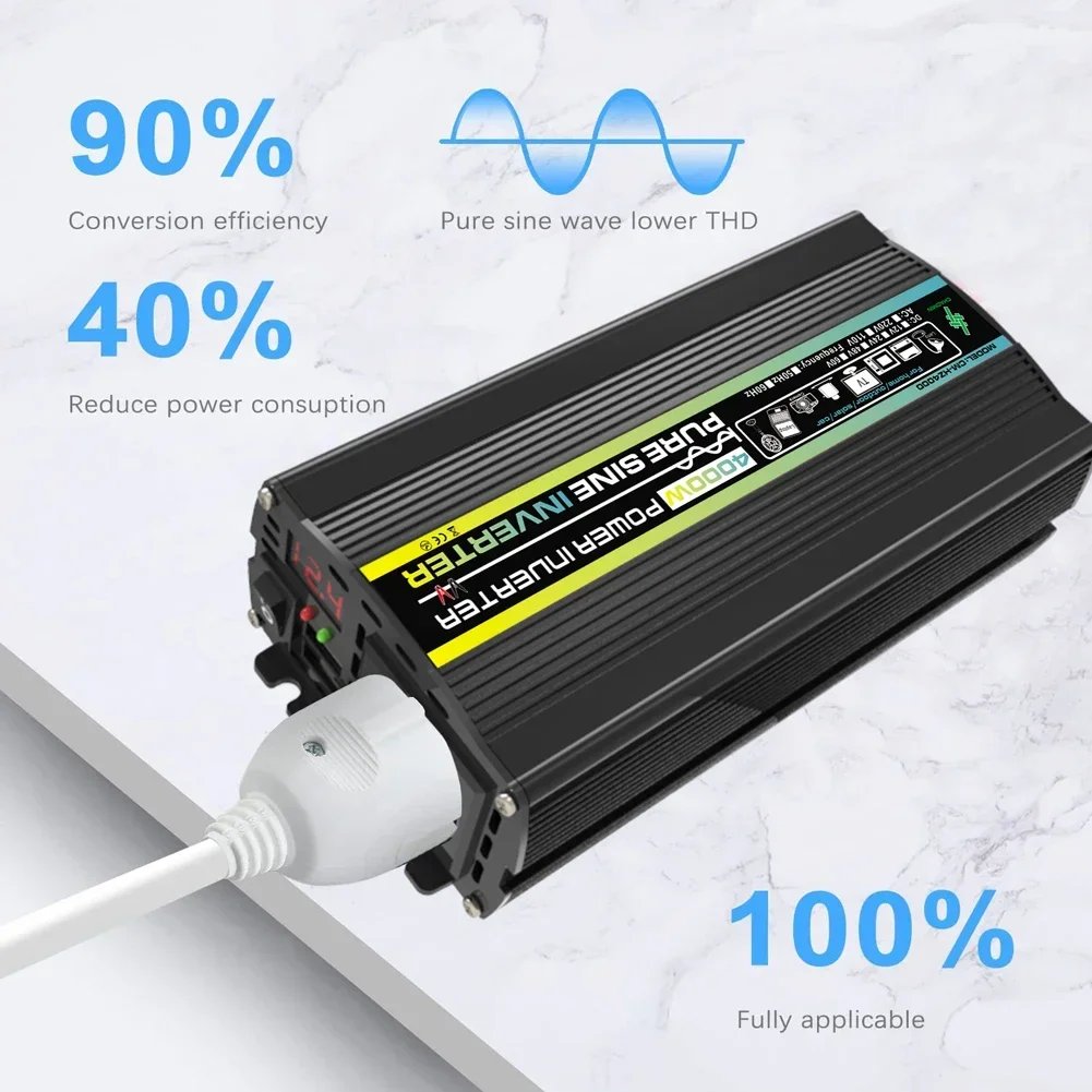 Pure Sine Wave Inverter 12V To AC 110V 220V 8000/6000/4000/3000W Voltage Transformer Power Converter Solar Inverter