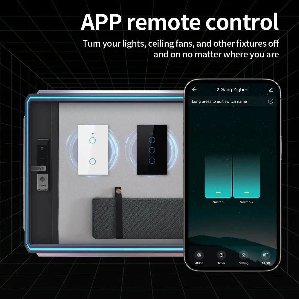 US WiFi/Zigbee Smart Wall Switch 1/2/3/4 Gang Light Switch Smart Touch Sensor Smart Home Work with Alexa Google Home US WiFi/Zigbee Smart Wall Switch 1/2/3/4 Gang Light Switch Smart Touch Sensor Smart Home Work with Alexa Google Home