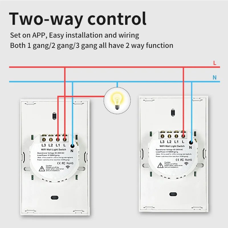 US WiFi/Zigbee Smart Wall Switch 1/2/3/4 Gang Light Switch Smart Touch Sensor Smart Home  Work with Alexa Google Home