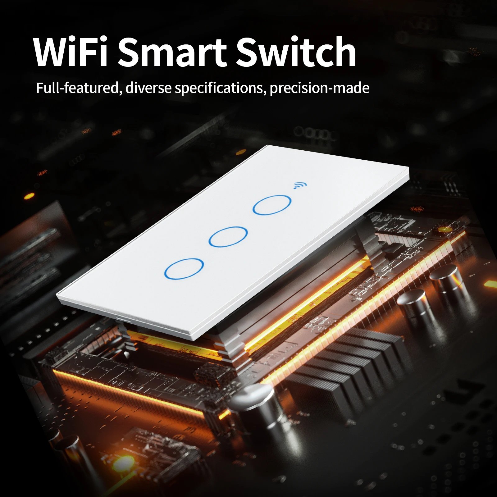US WiFi/Zigbee Smart Wall Switch 1/2/3/4 Gang Light Switch Smart Touch Sensor Smart Home  Work with Alexa Google Home