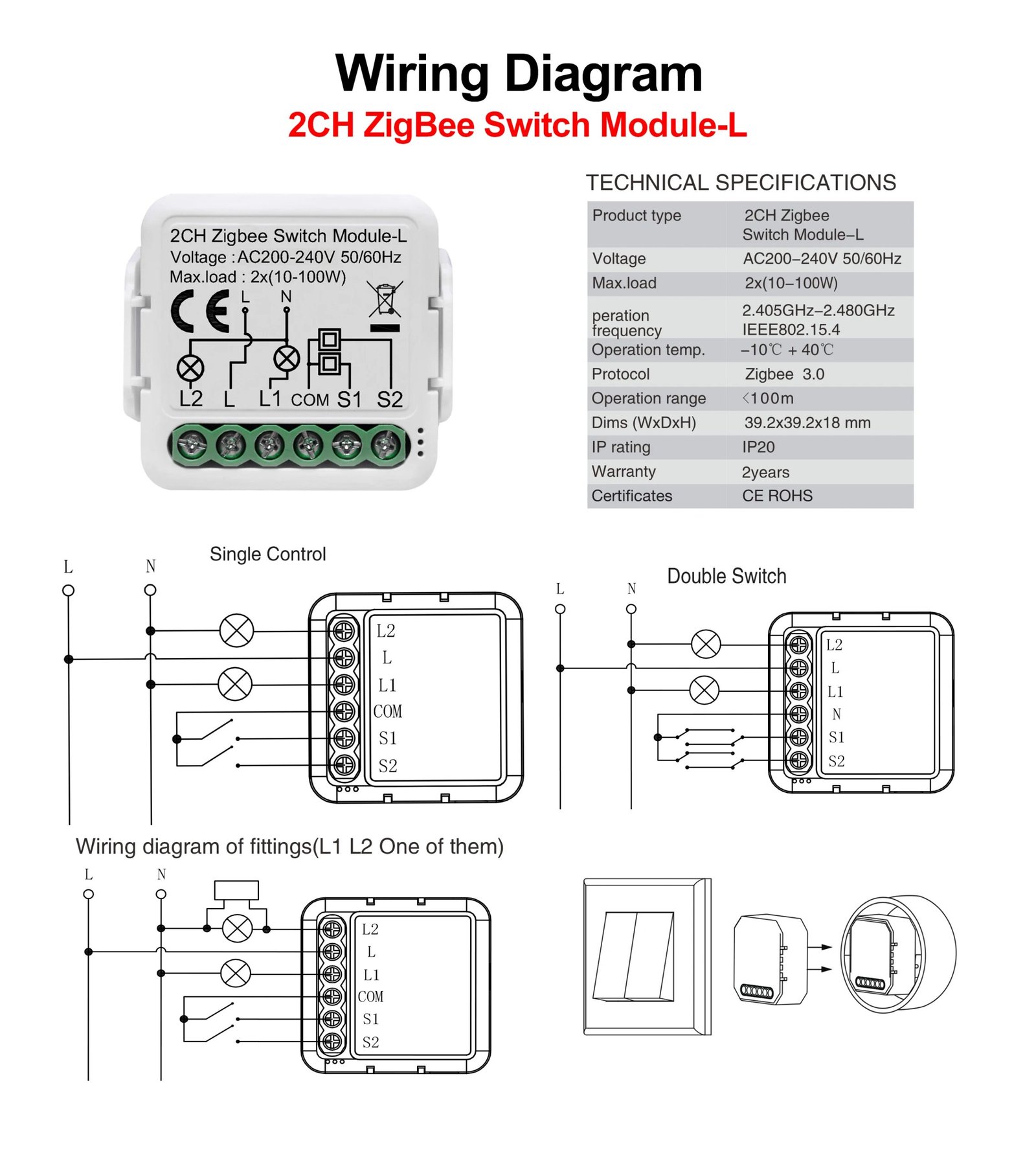 Tuya ZigBee 3.0 Smart Switch Module No Neutral Wire Required Smart Home DIY Light Breaker Works with Alexa Google Home Tuya ZigBee 3.0 Smart Switch Module No Neutral Wire Required Smart Home DIY Light Breaker Works with Alexa Google Home
