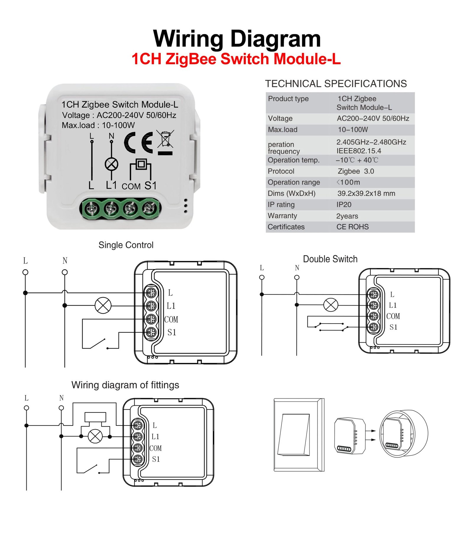 Tuya ZigBee 3.0 Smart Switch Module No Neutral Wire Required Smart Home DIY Light Breaker Works with Alexa Google Home Tuya ZigBee 3.0 Smart Switch Module No Neutral Wire Required Smart Home DIY Light Breaker Works with Alexa Google Home