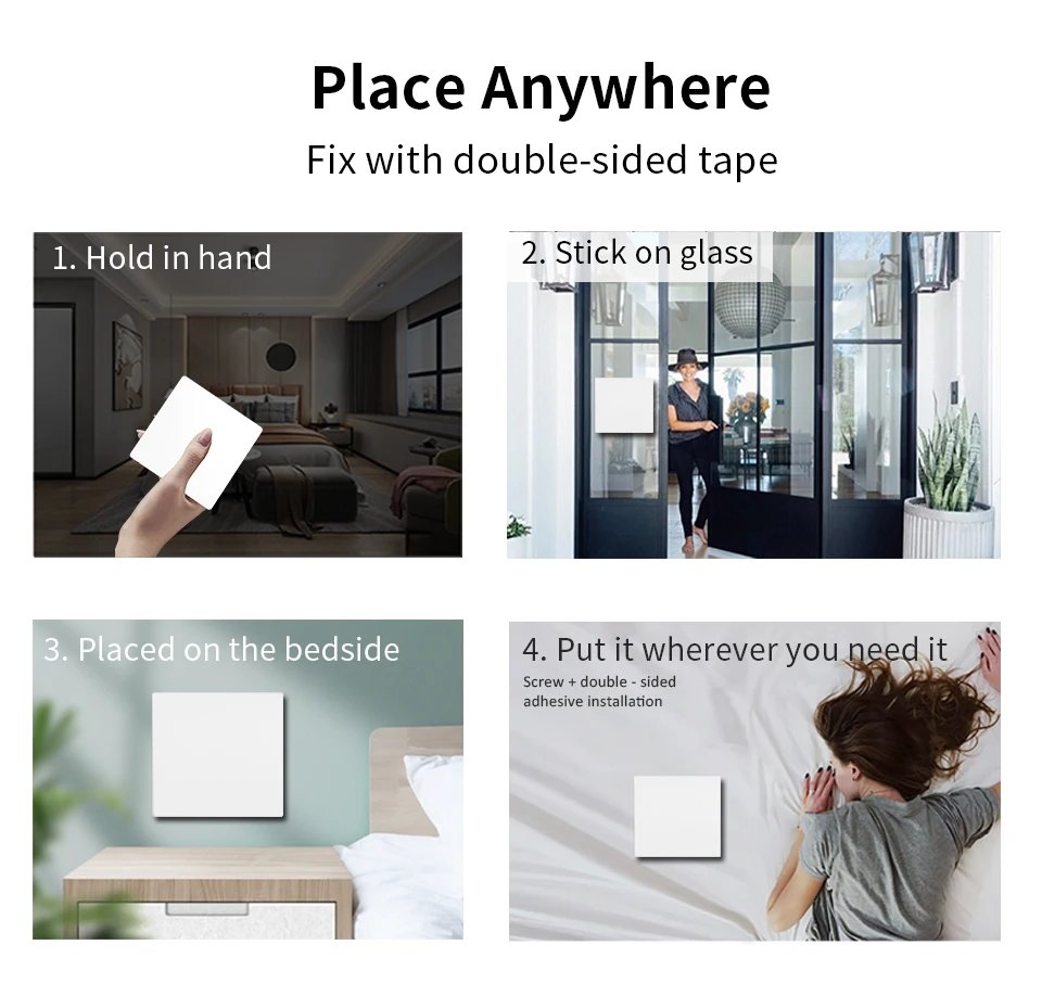 Smart Wireless Switch RF433Mhz Self-Powered Push Button Wall Panels Remote Controller Light Switch Waterproof Wall Switch Smart Wireless Switch RF433Mhz Self-Powered Push Button Wall Panels Remote Controller Light Switch Waterproof Wall Switch