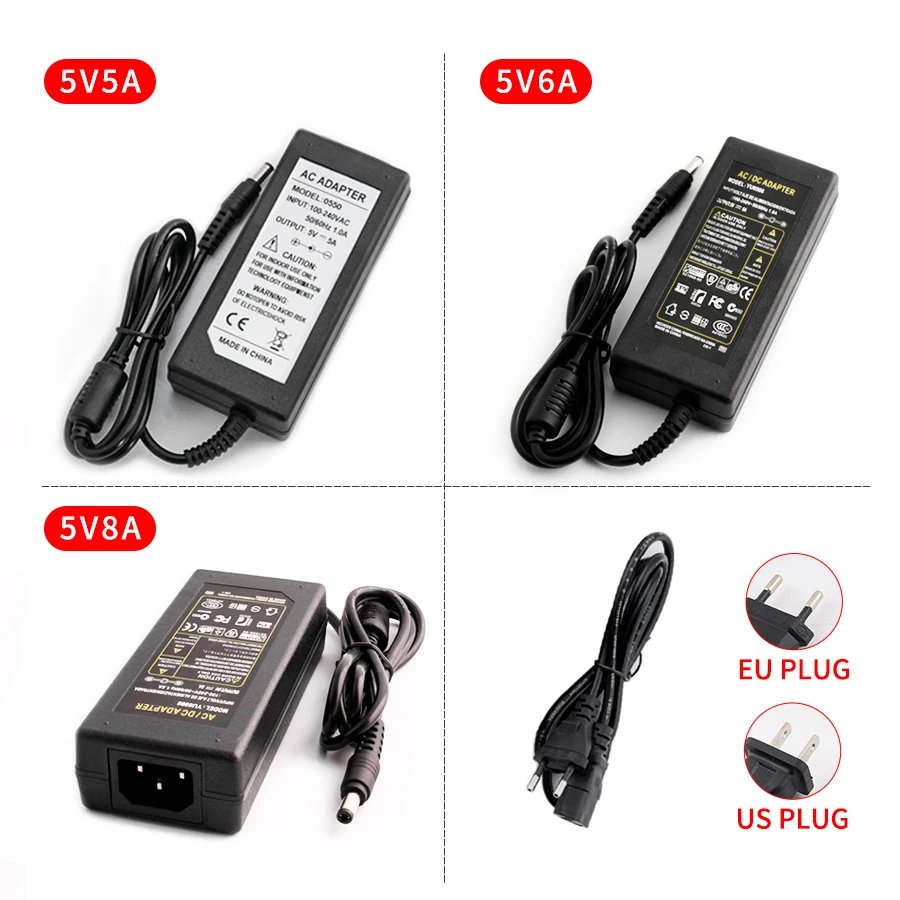 AC DC 5V 6V 8V 9V 10V 12V 13V 14V 15V 24V Power Supply Adapter 1A 2A 3A 5A 6A 8A 220V To 12V Universal Charger For LED Driver