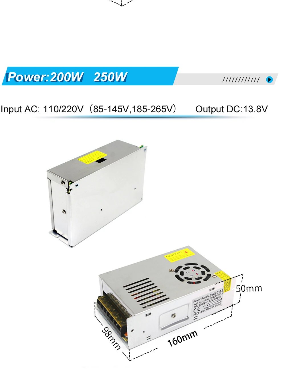 DC 5V 12V 24V 36V 48V 60V Switching Power Supply 2A 3A 4A 5A 8A 10A 15A 20A 25A 30A 40A 50A 60A 100A Transformer Power Adapter