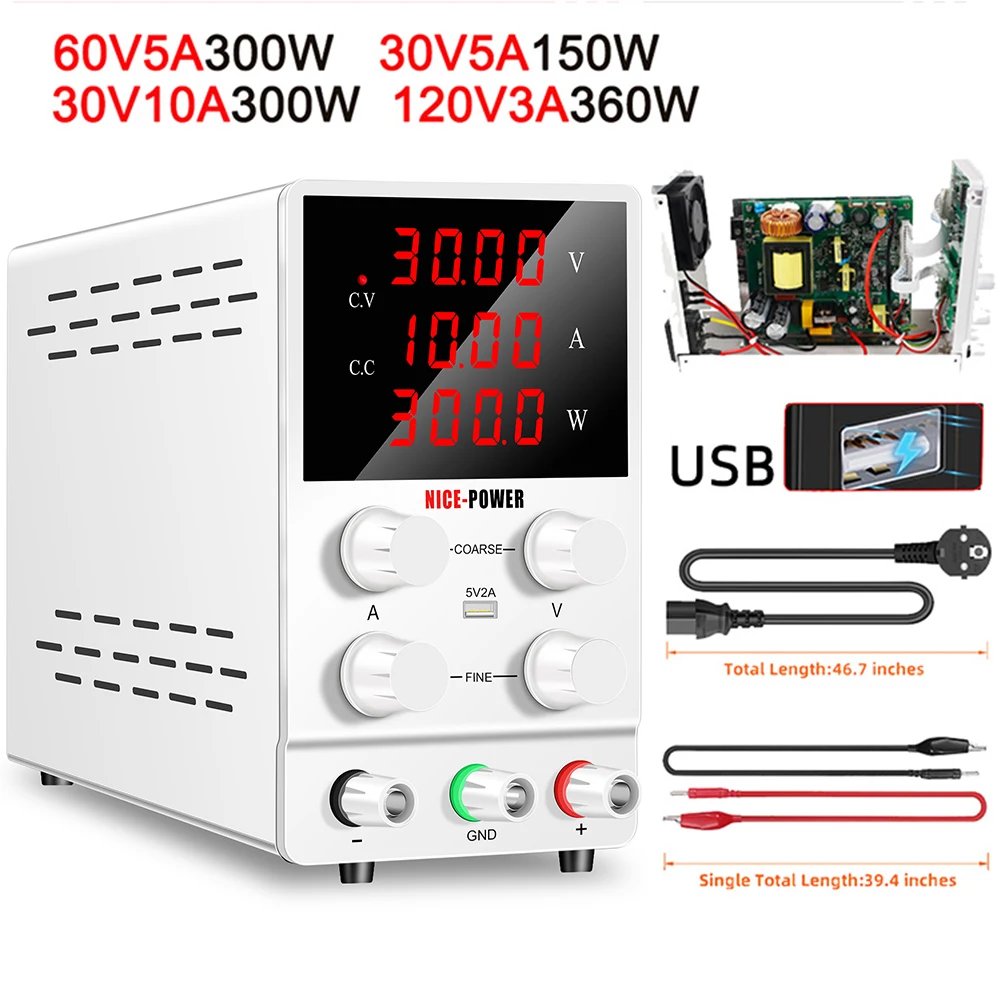 30V 10A 60V 5A DC Lab Regulated Power Supply Adjustable Laboratory Voltage Regulator Stabilizer Switching Bench Source 220V/110V 30V 10A 60V 5A DC Lab Regulated Power Supply Adjustable Laboratory Voltage Regulator Stabilizer Switching Bench Source 220V/110V