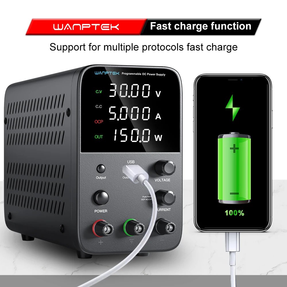 Programmable DC Power Supply WPS3010H Laboratory Maintenance Workbench 30V 10A Voltage Current Regulator AC 220V 110V Programmable DC Power Supply WPS3010H Laboratory Maintenance Workbench 30V 10A Voltage Current Regulator AC 220V 110V