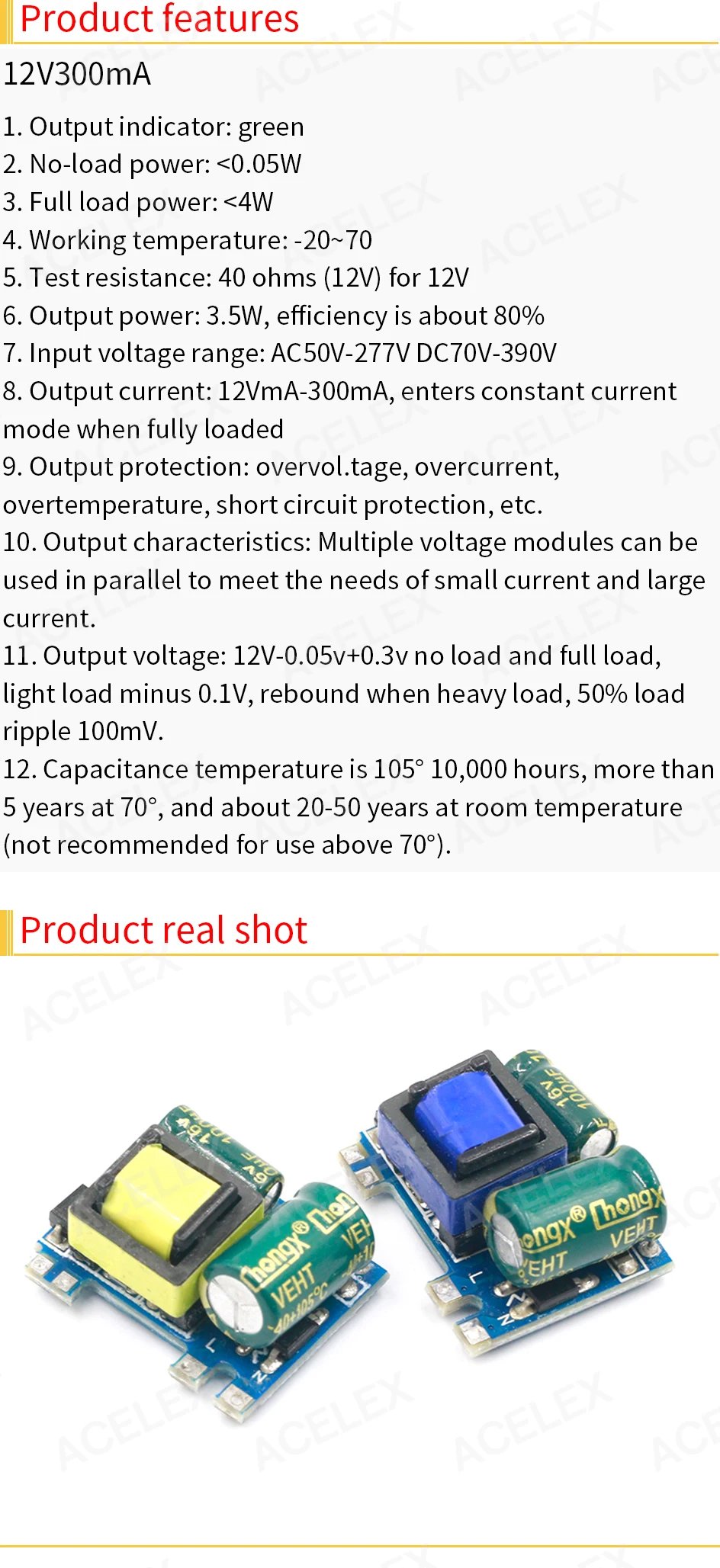 AC-DC 5V 700mA 12V 300mA 3.5W Isolated Switch Power Supply Module Buck Converter Step Down Module 220V turn 5V/12V