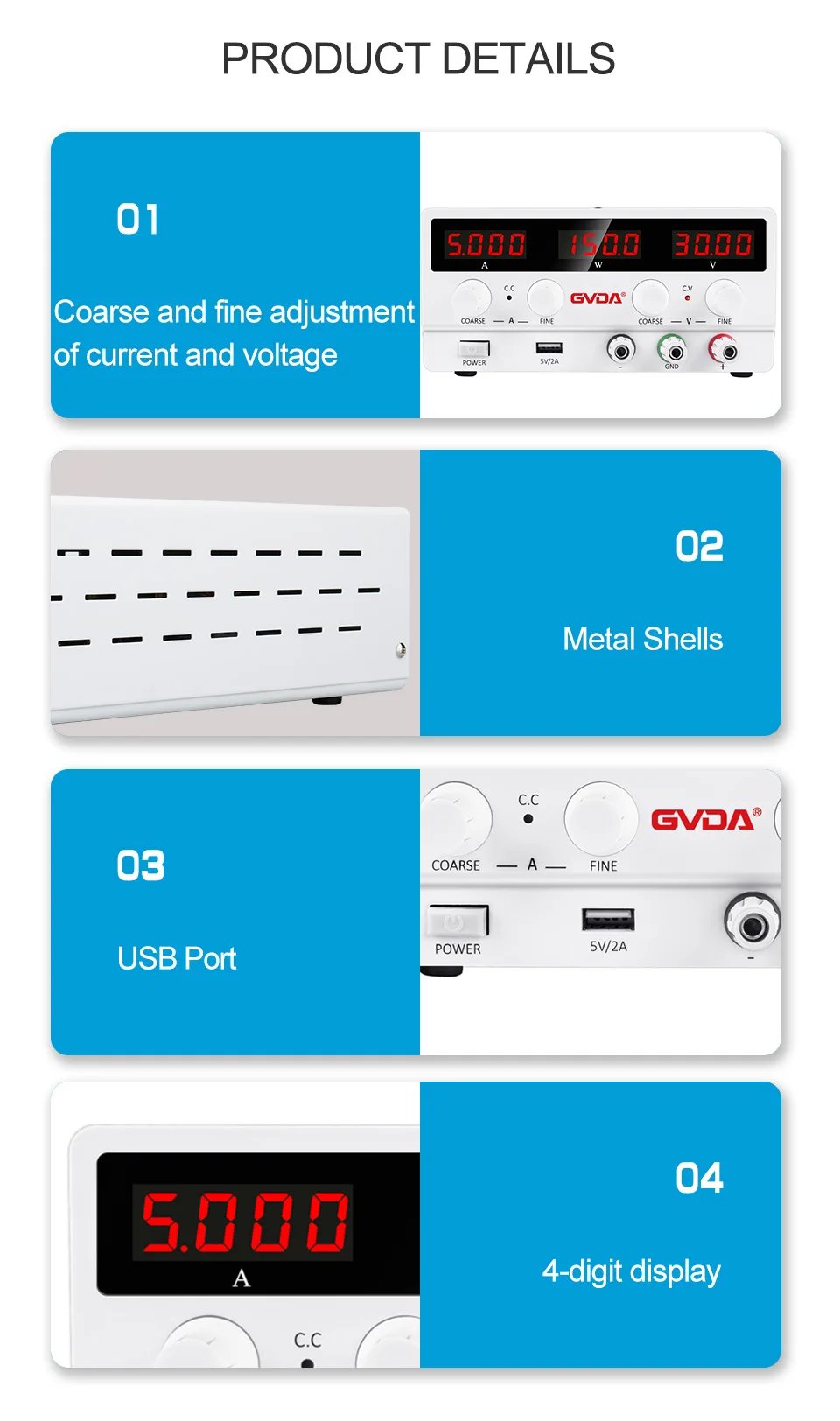 USB DC Regulated Laboratory Power Supply Adjustable 30V 10A Voltage Regulator 60V 5A Stabilizer Switch Bench Power Source