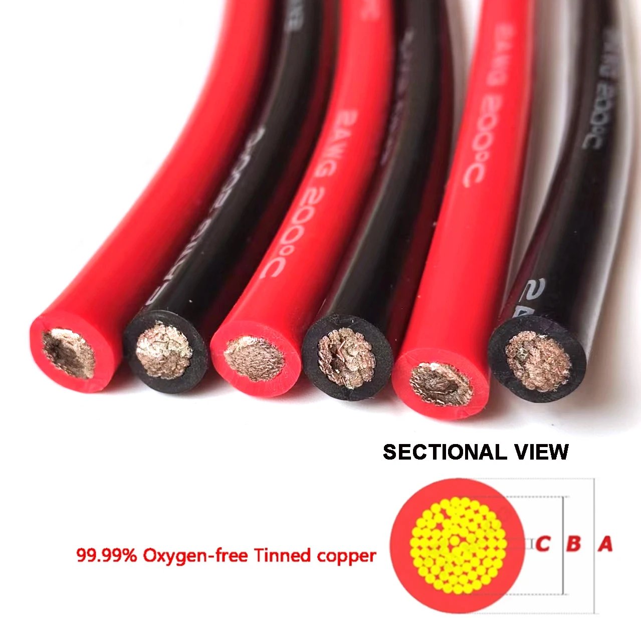 Super Soft Silicone red black Wire 12 14 16 18 20 22 24 AWG Heat-resistant Car Battery Electrical Power Cable 10 8 6awg