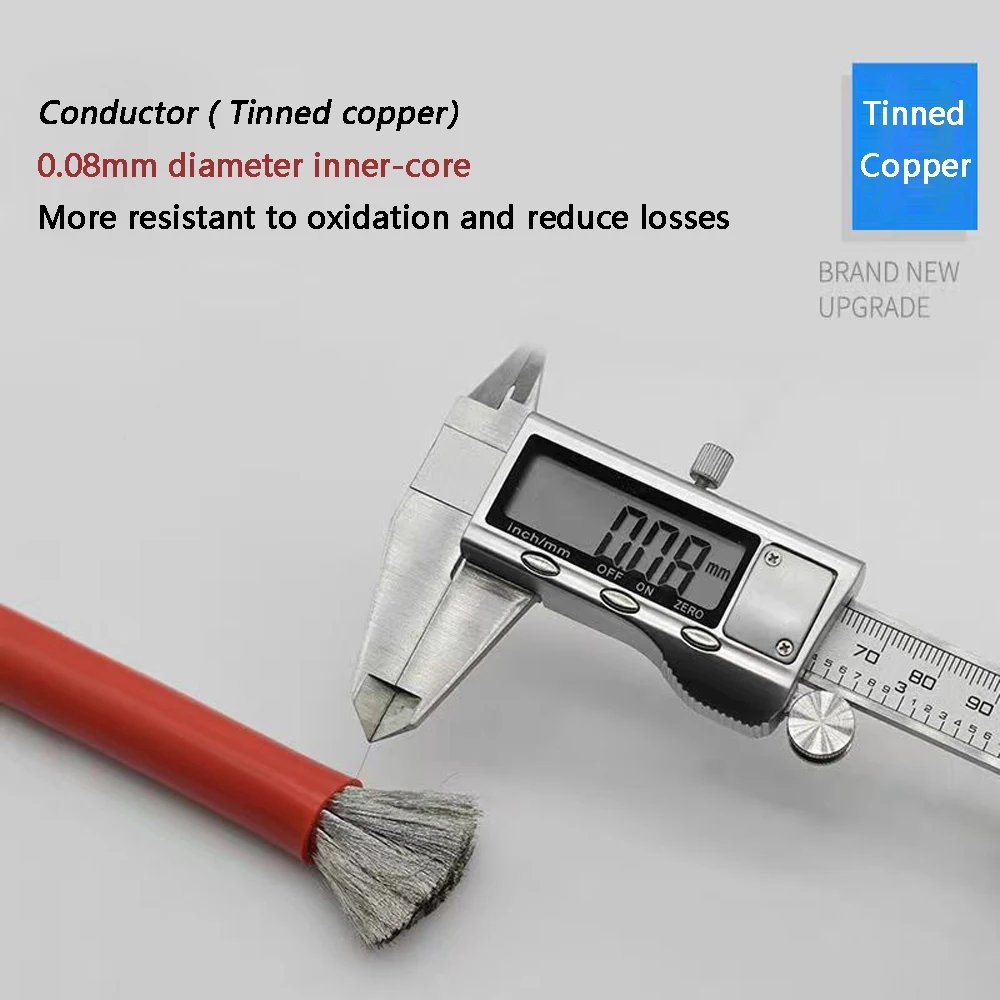 Super Soft Silicone red black Wire 12 14 16 18 20 22 24 AWG Heat-resistant Car Battery Electrical Power Cable 10 8 6awg