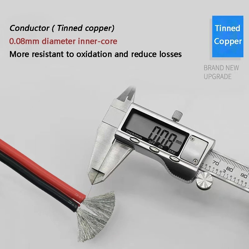 Super Soft 2 Pin Black Red Silicone Cable 28awg 26 24 22 20 18 16 14 12awg 10awg 8awg High Temperature Resistant Copper Wire Super Soft 2 Pin Black Red Silicone Cable 28awg 26 24 22 20 18 16 14 12awg 10awg 8awg High Temperature Resistant Copper Wire