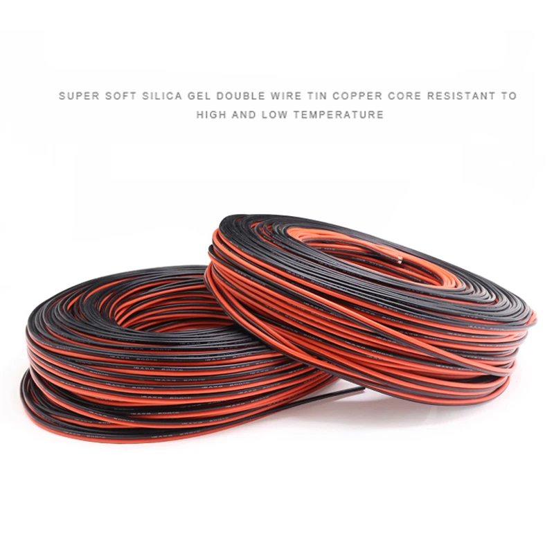 Super Soft 2 Pin Black Red Silicone Cable 28awg 26 24 22 20 18 16 14 12awg 10awg 8awg High Temperature Resistant Copper Wire Super Soft 2 Pin Black Red Silicone Cable 28awg 26 24 22 20 18 16 14 12awg 10awg 8awg High Temperature Resistant Copper Wire