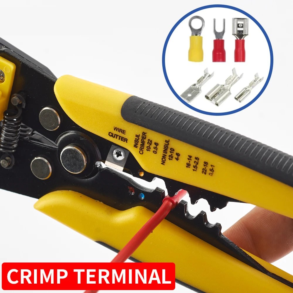 Crimper Cable Cutter Adjustable Automatic Wire Stripper Multifunctional Stripping Crimping Pliers Terminal Hand Tool Crimper Cable Cutter Adjustable Automatic Wire Stripper Multifunctional Stripping Crimping Pliers Terminal Hand Tool