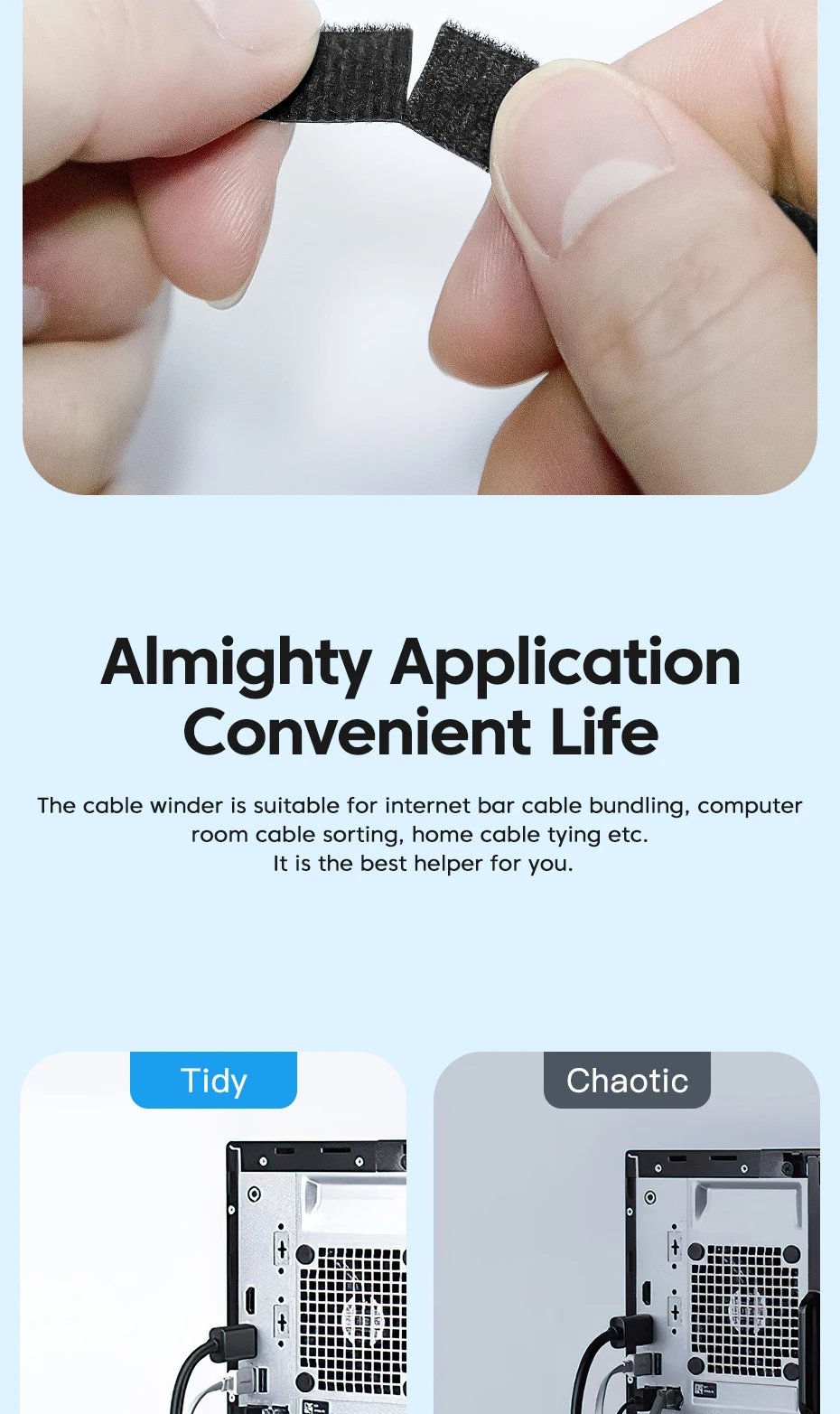 Toocki Cable Organizer Cable Management Tearable Organizador Cables Winder Ties Phone Accessories Wire Cord Organizer And Cables
