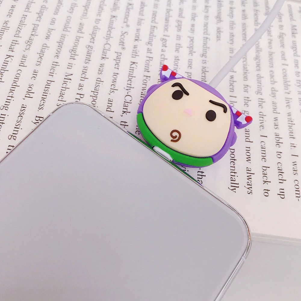 Cute Cartoon Cable Protector Cable Winder Wire Organizer Saver Holder Data Cable Phone Cord Protector Accessories for iPhone