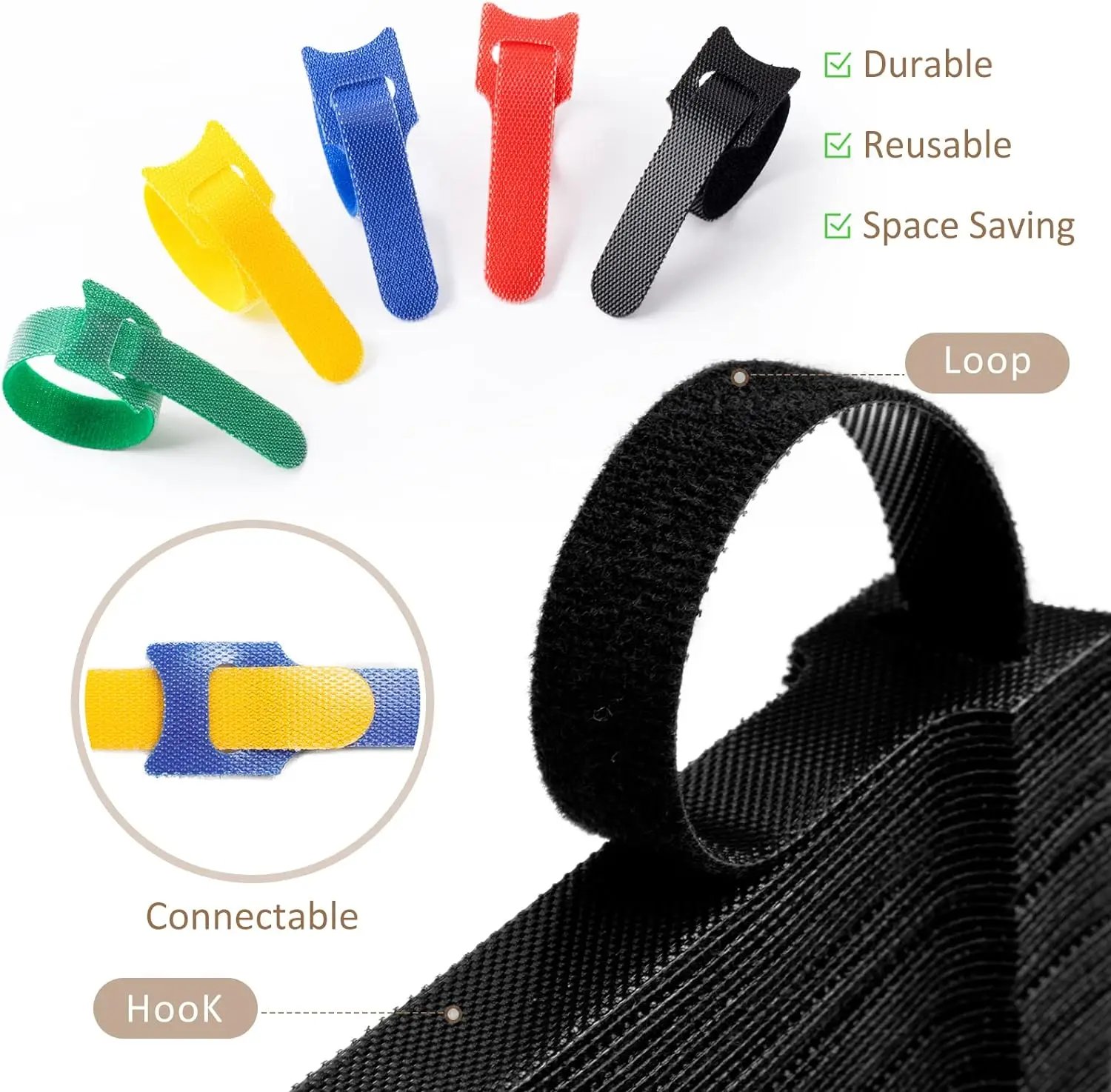 Cable Organizer Cable Management Nylon Reusable Cable Winder Tape Protector for wire Ties Phone Accessories organizador Cables