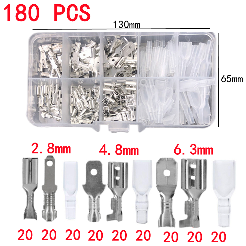 Box,Bullet Type Lnsulated Electrical Connector,Female and Male Wire Connector,Brass Electrical Crimp Terminalss,Car Accessories