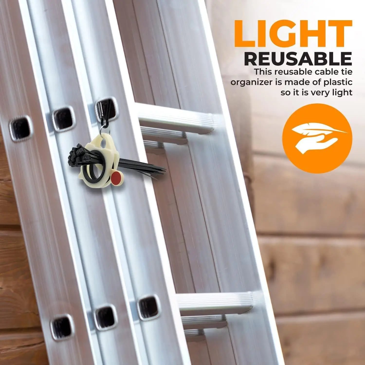 Portable Tie Holder Durable Plastic Storage Tools Practical Wiring Accessories Cable Strap Organizer with Fluorescence