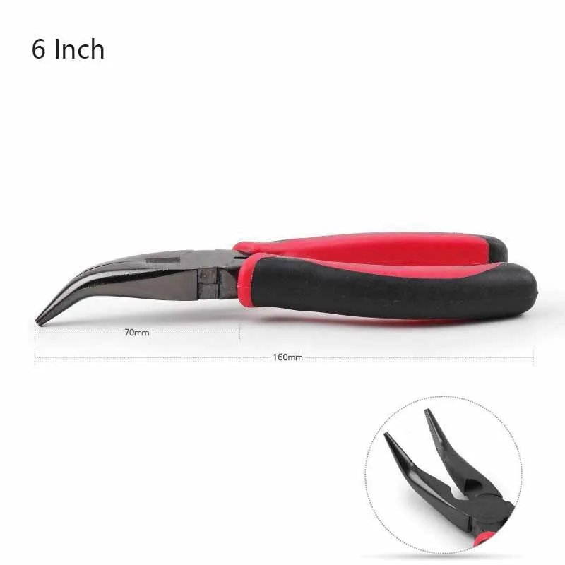 Rustproof Curved Nose Pliers 5 6 Inch Needle Nose Pliers Wire Cutting Pliers Stripping Tools Hardware Handmade Accessories